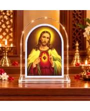 Jesus Christ L Shape Acrylic Showpiece 3 X 3.5 Inch For Home, Office And Car (F176915)