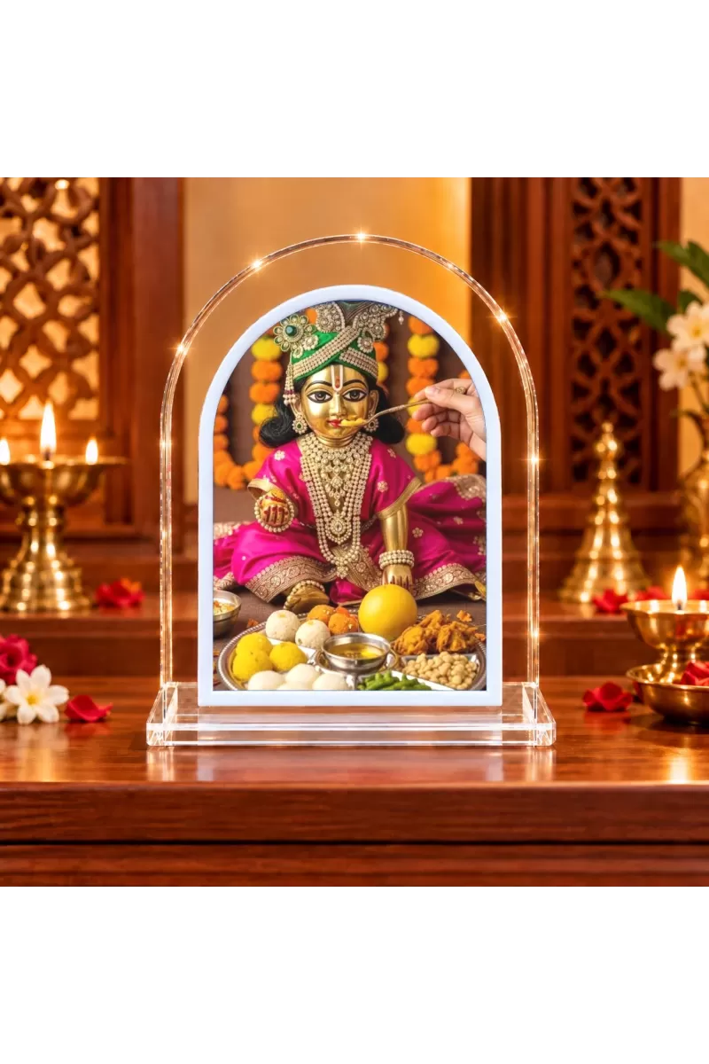 Laddu Gopal L Shape Acrylic Showpiece 3 X 3.5 Inch For Home, Office And Car (F176917)