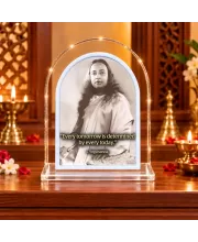 Paramahansa Yogananda L Shape Acrylic Showpiece 3 X 3.5 Inch For Home, Office And Car (F176918)