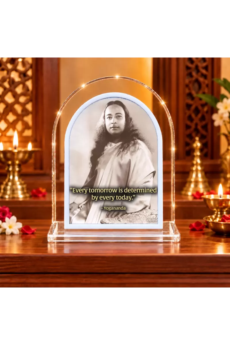 Paramahansa Yogananda L Shape Acrylic Showpiece 3 X 3.5 Inch For Home, Office And Car (F176918)
