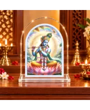 Lord Krishna L Shape Acrylic Showpiece 3 X 3.5 Inch For Home, Office And Car (F176919)