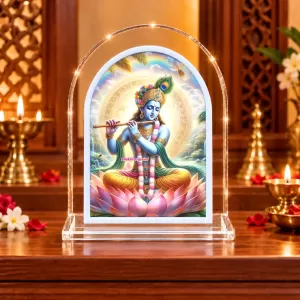 Lord Krishna L Shape Acrylic Showpiece 3 X 3.5 Inch For Home, Office And Car (F176919) Lord Krishna L Shape Acrylic Showpiece 3 X 3.5 Inch For Home, Office And Car (F176919)