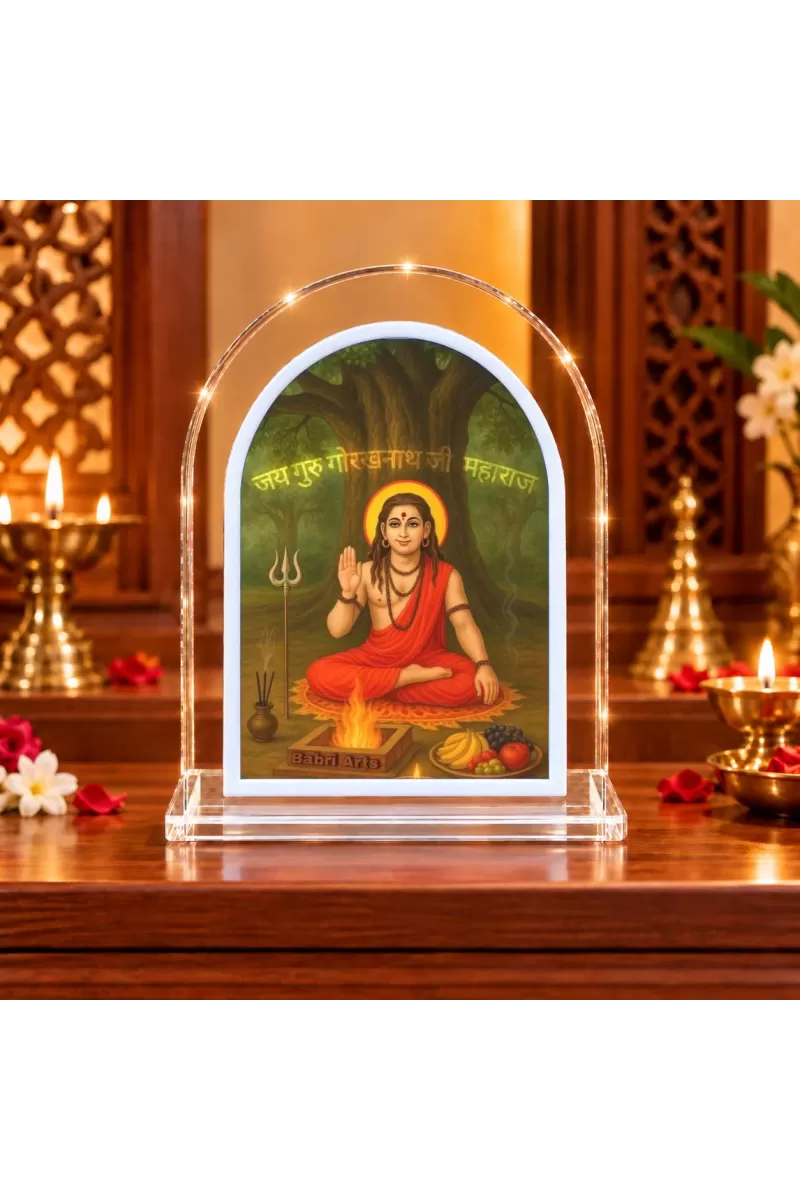 Guru Gorakhnath L Shape Acrylic Showpiece 3 X 3.5 Inch For Home, Office And Car (F176924)