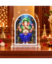 Lord Ganesha L Shape Acrylic Showpiece 3 X 3.5 Inch For Home, Office And Car (F176926)
