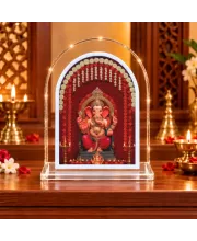 Lord Ganesha L Shape Acrylic Showpiece 3 X 3.5 Inch For Home, Office And Car (F176928)