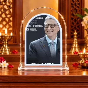 Bill Gates L Shape Acrylic Showpiece 3 X 3.5 Inch For Home, Office And Car (F176929)