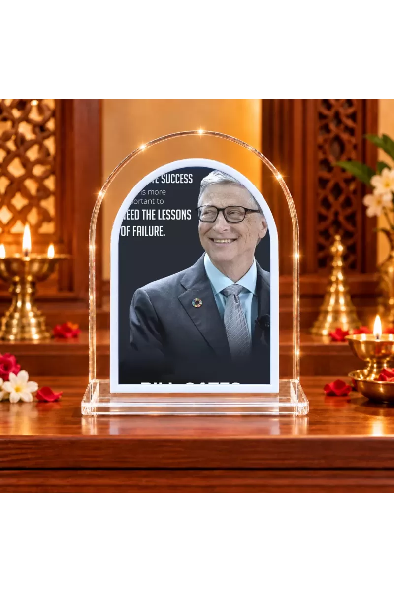 Bill Gates L Shape Acrylic Showpiece 3 X 3.5 Inch For Home, Office And Car (F176929)