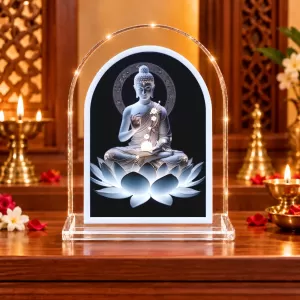 Buddha L Shape Acrylic Showpiece 3 X 3.5 Inch For Home, Office And Car (F176930) Buddha L Shape Acrylic Showpiece 3 X 3.5 Inch For Home, Office And Car (F176930)