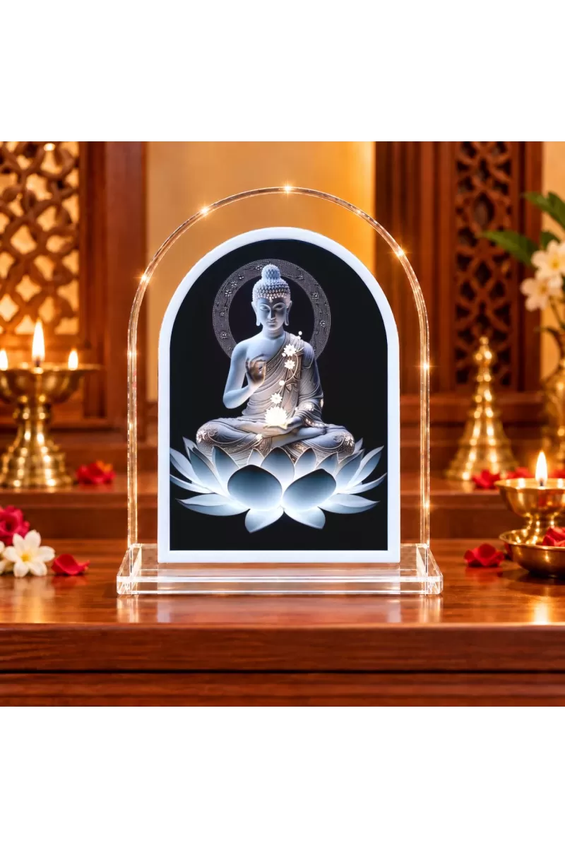 Buddha L Shape Acrylic Showpiece 3 X 3.5 Inch For Home, Office And Car (F176930)