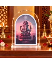 Lord Ganesha L Shape Acrylic Showpiece 3 X 3.5 Inch For Home, Office And Car (F176932)