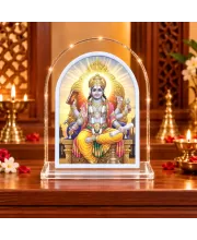 Lord Shani L Shape Acrylic Showpiece 3 X 3.5 Inch For Home, Office And Car (F176933)