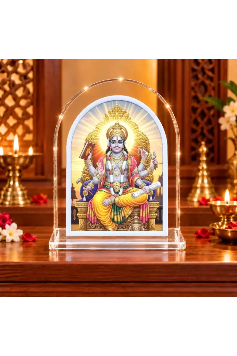 Lord Shani L Shape Acrylic Showpiece 3 X 3.5 Inch For Home, Office And Car (F176933)