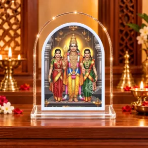 Lord Murugan L Shape Acrylic Showpiece 3 X 3.5 Inch For Home, Office And Car (F176934)