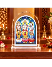 Brammha Vishnu And Maheswar L Shape Acrylic Showpiece 3 X 3.5 Inch For Home, Office And Car (F176936)