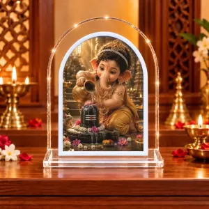 Lord Ganesha L Shape Acrylic Showpiece 3 X 3.5 Inch For Home, Office And Car (F176939) Lord Ganesha L Shape Acrylic Showpiece 3 X 3.5 Inch For Home, Office And Car (F176939)