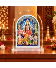 Durga Maa L Shape Acrylic Showpiece 3 X 3.5 Inch For Home, Office And Car (F176941)