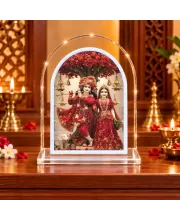 Radha Krishna L Shape Acrylic Showpiece 3 X 3.5 Inch For Home, Office And Car (F176942)