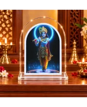Lord Krishna L Shape Acrylic Showpiece 3 X 3.5 Inch For Home, Office And Car (F176943)