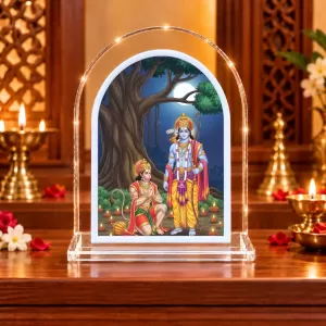 Lord Rama And Hanuman L Shape Acrylic Showpiece 3 X 3.5 Inch For Home, Office And Car (F176944) Lord Rama And Hanuman L Shape Acrylic Showpiece 3 X 3.5 Inch For Home, Office And Car (F176944)