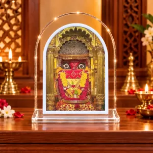 Mahakali Mandir L Shape Acrylic Showpiece 3 X 3.5 Inch For Home, Office And Car (F176946)