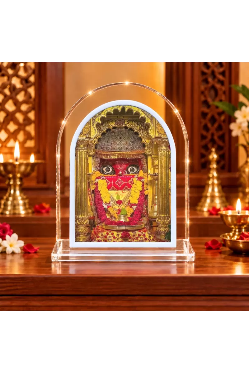 Mahakali Mandir L Shape Acrylic Showpiece 3 X 3.5 Inch For Home, Office And Car (F176946)