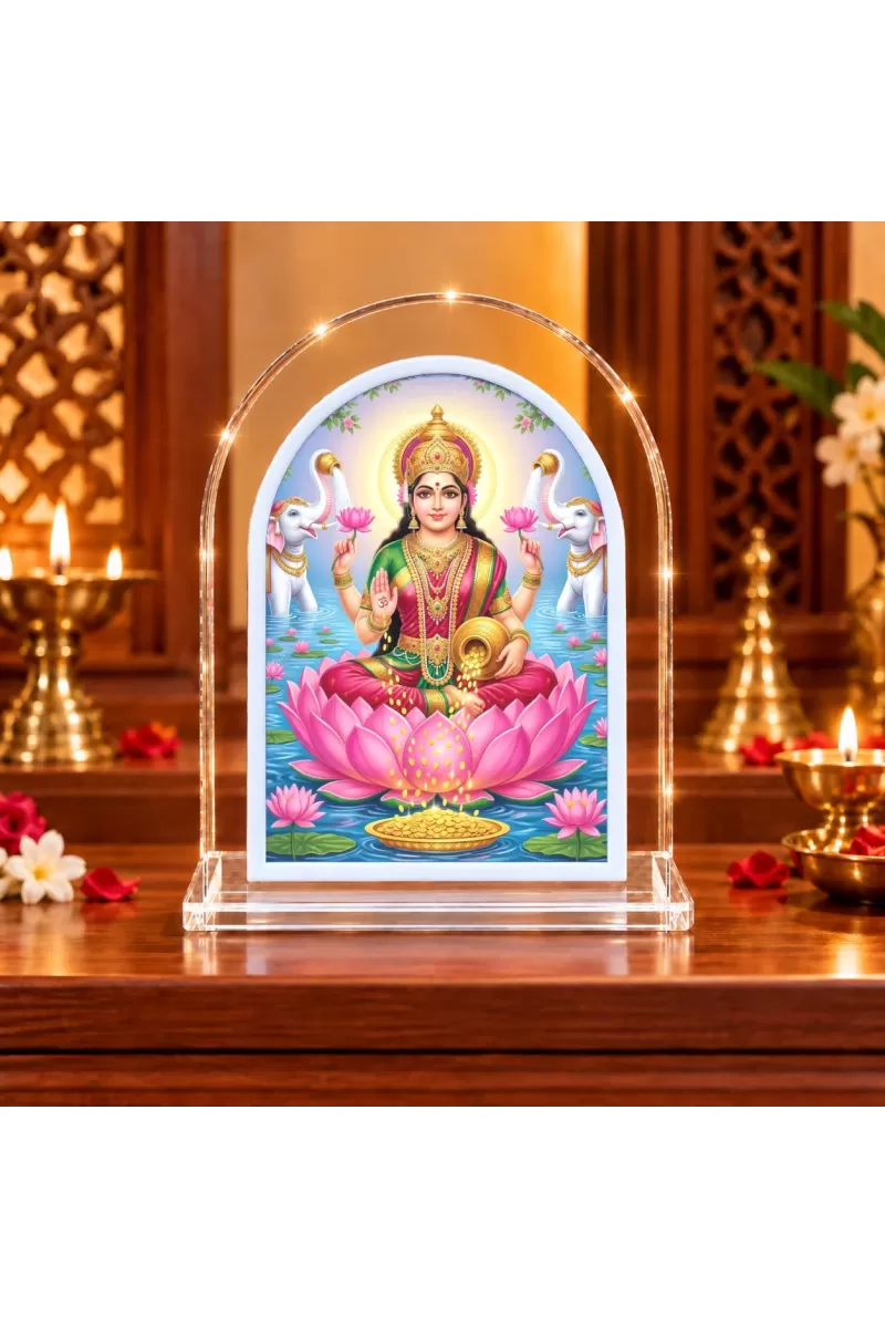 Goddess Lakshmi L Shape Acrylic Showpiece 3 X 3.5 Inch For Home, Office And Car (F176948)