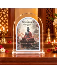 Buddha L Shape Acrylic Showpiece 3 X 3.5 Inch For Home, Office And Car (F176951)