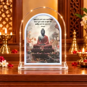 Buddha L Shape Acrylic Showpiece 3 X 3.5 Inch For Home, Office And Car (F176951)