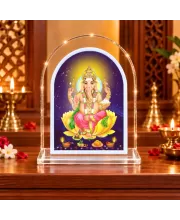 Lord Ganesha L Shape Acrylic Showpiece 3 X 3.5 Inch For Home, Office And Car (F176953)