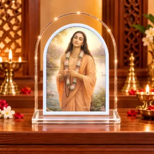 Lord Shree Chaitannya L Shape Acrylic Showpiece 3 X 3.5 Inch For Home, Office And Car (F176955) Lord Shree Chaitannya L Shape Acrylic Showpiece 3 X 3.5 Inch For Home, Office And Car (F176955)