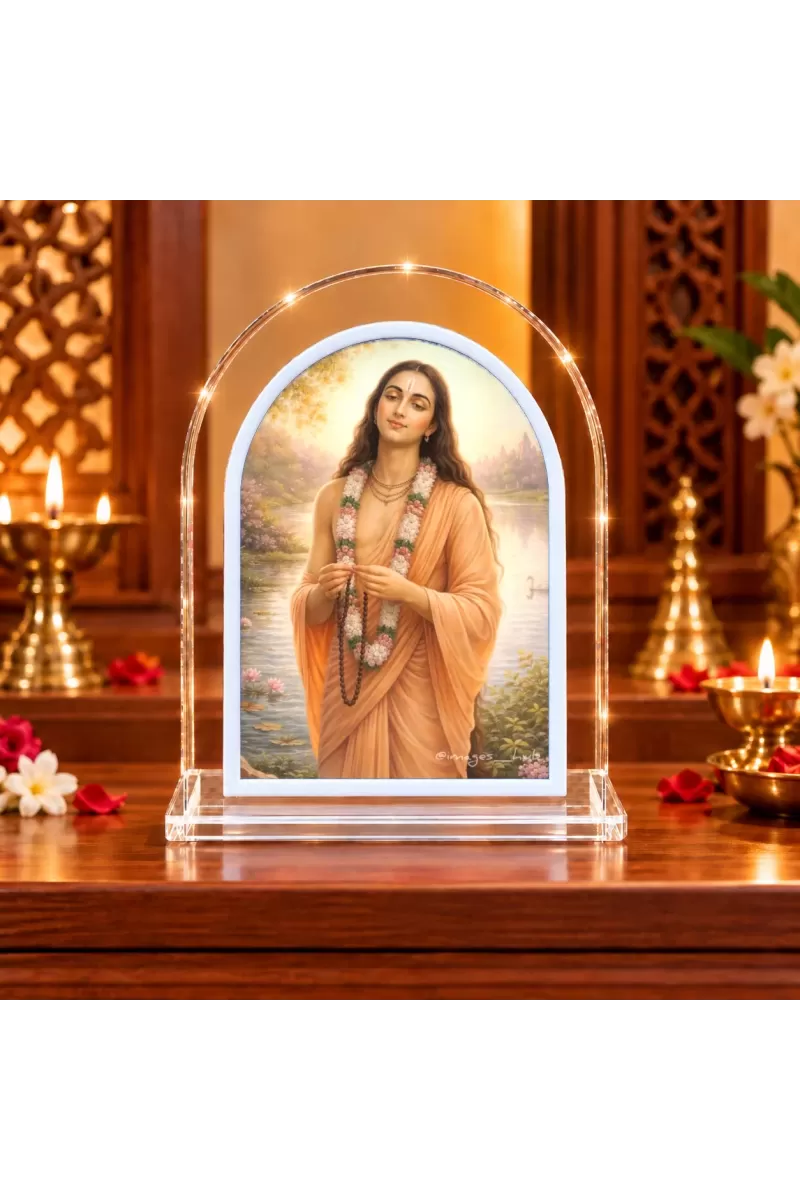 Lord Shree Chaitannya L Shape Acrylic Showpiece 3 X 3.5 Inch For Home, Office And Car (F176955)