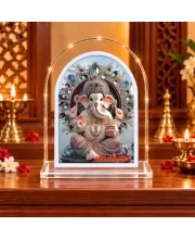 Lord Ganesha L Shape Acrylic Showpiece 3 X 3.5 Inch For Home, Office And Car (F176956)