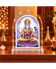 Lord Brahma L Shape Acrylic Showpiece 3 X 3.5 Inch For Home, Office And Car (F176957)