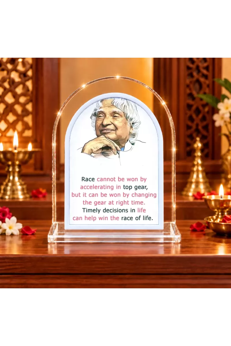 A. P. J. Abdul Kalam L Shape Acrylic Showpiece 3 X 3.5 Inch For Home, Office And Car (F176958)