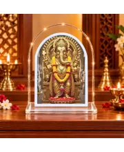 Lord Ganesha L Shape Acrylic Showpiece 3 X 3.5 Inch For Home, Office And Car (F176959)