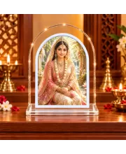 Indian Bride L Shape Acrylic Showpiece 3 X 3.5 Inch For Home, Office And Car (F176961)