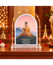 Buddha L Shape Acrylic Showpiece 3 X 3.5 Inch For Home, Office And Car (F176962)
