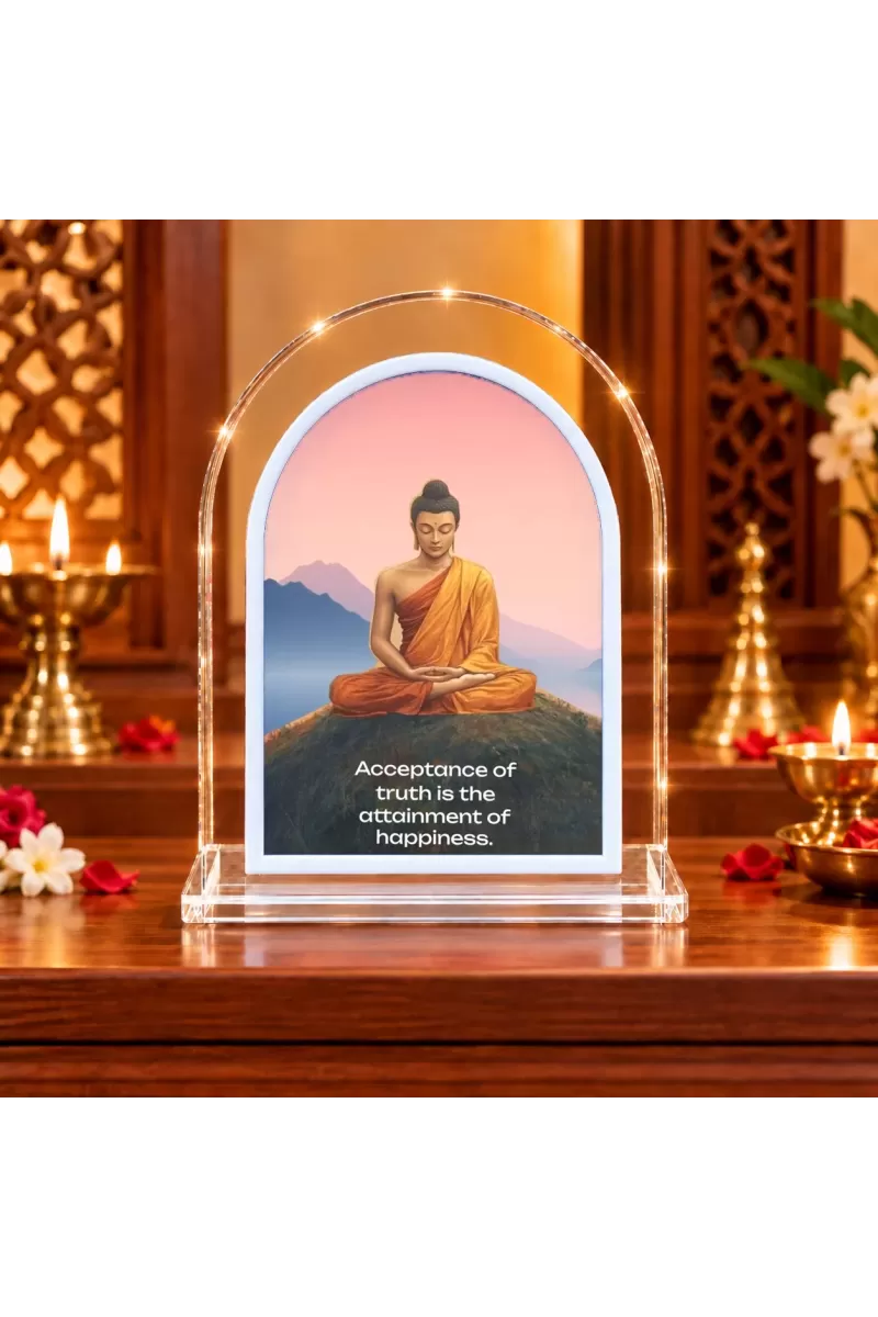 Buddha L Shape Acrylic Showpiece 3 X 3.5 Inch For Home, Office And Car (F176962)