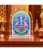 Lord Ganesha L Shape Acrylic Showpiece 3 X 3.5 Inch For Home, Office And Car (F176963)
