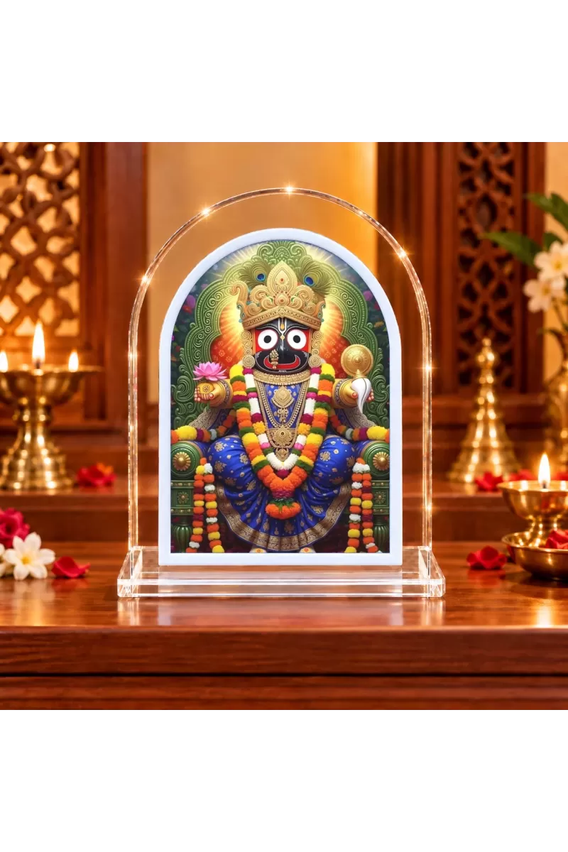 Lord Jagannath L Shape Acrylic Showpiece 3 X 3.5 Inch For Home, Office And Car (F176966)