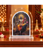 Lord Shani Dev L Shape Acrylic Showpiece 3 X 3.5 Inch For Home, Office And Car (F176968)