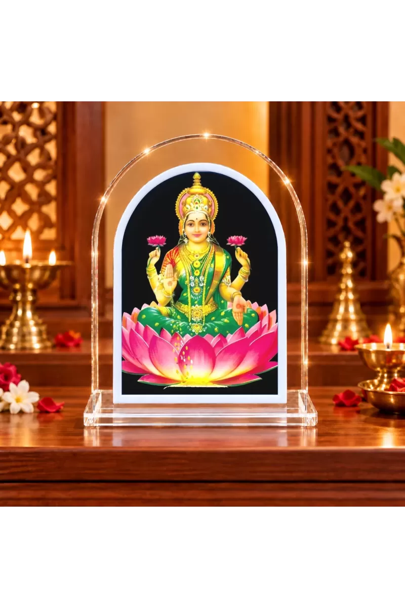 Goddess Lakshmi L Shape Acrylic Showpiece 3 X 3.5 Inch For Home, Office And Car (F176969)