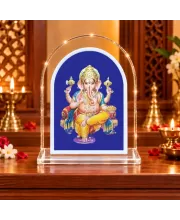 Lord Ganesha L Shape Acrylic Showpiece 3 X 3.5 Inch For Home, Office And Car (F176970)