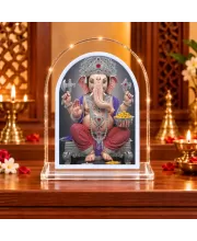 Lord Ganesha L Shape Acrylic Showpiece 3 X 3.5 Inch For Home, Office And Car (F176971)