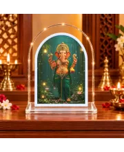 Lord Ganesha L Shape Acrylic Showpiece 3 X 3.5 Inch For Home, Office And Car (F176972)