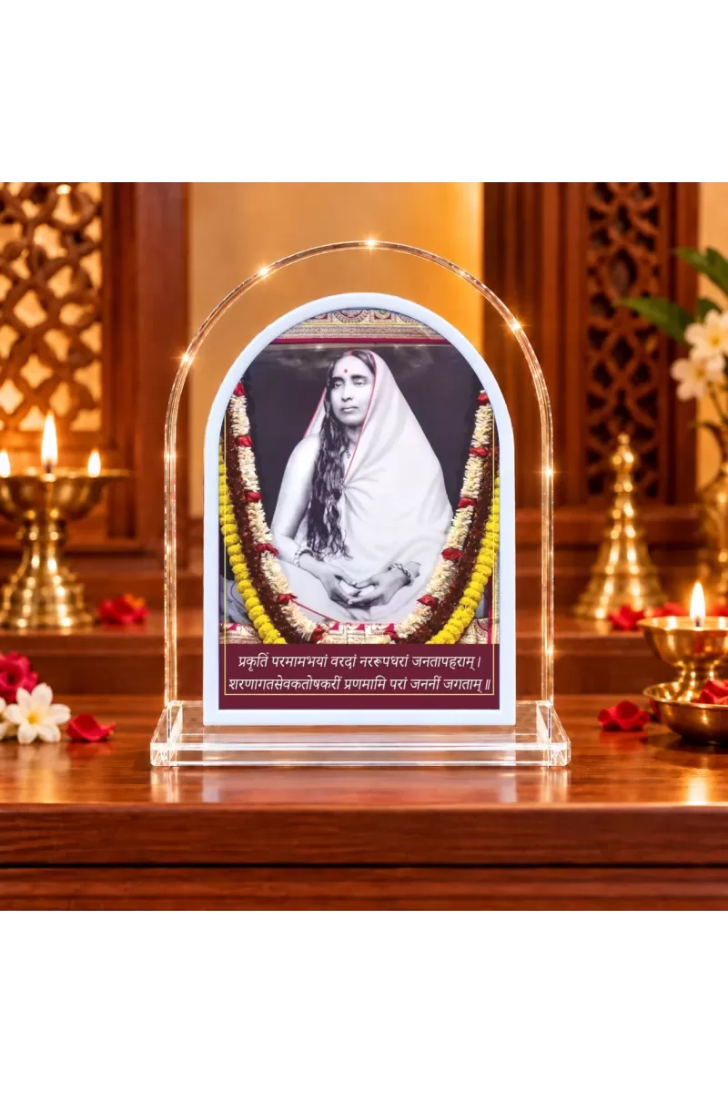 Maa Sarada L Shape Acrylic Showpiece 3 X 3.5 Inch For Home, Office And Car (F176973)