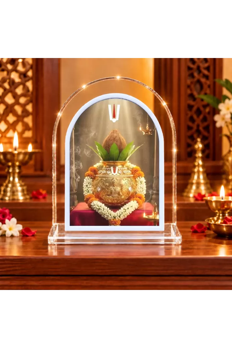 Hindu Puja Kalash L Shape Acrylic Showpiece 3 X 3.5 Inch For Home, Office And Car (F176975)