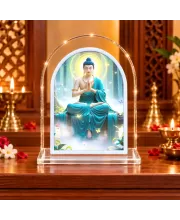Buddha L Shape Acrylic Showpiece 3 X 3.5 Inch For Home, Office And Car (F176976)