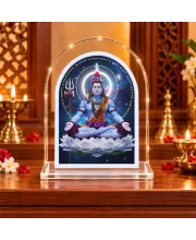 Lord Shiva L Shape Acrylic Showpiece 3 X 3.5 Inch For Home, Office And Car (F176977)