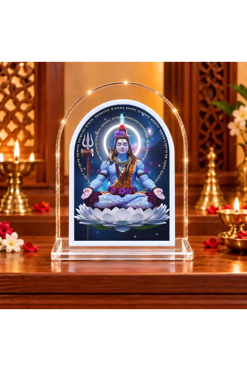 Lord Shiva L Shape Acrylic Showpiece 3 X 3.5 Inch For Home, Office And Car (F176977)
